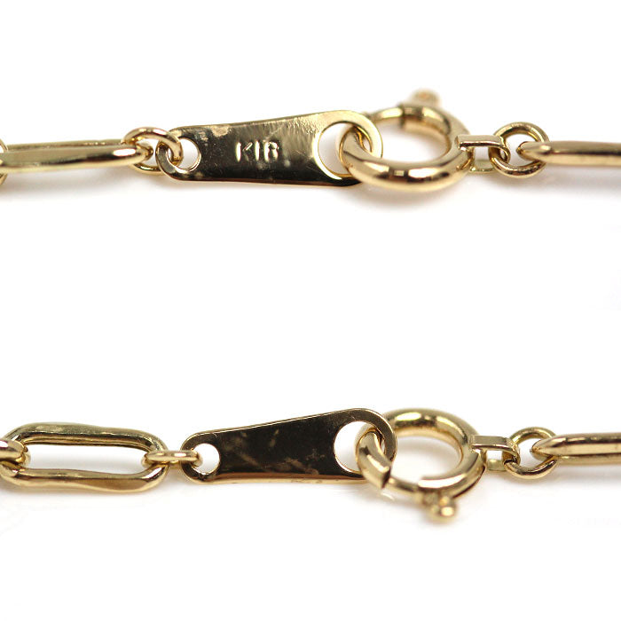 K18YG イエローゴールド ネックレス 小豆 3.2g 40cm カット レディース【中古】