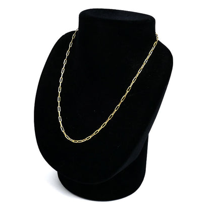 K18YG イエローゴールド ネックレス 小豆 3.2g 40cm カット レディース【中古】