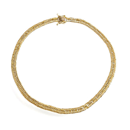 K18YG イエローゴールド 喜平2面クアトロ ブレスレット 2.4g 19cm ユニセックス【中古】