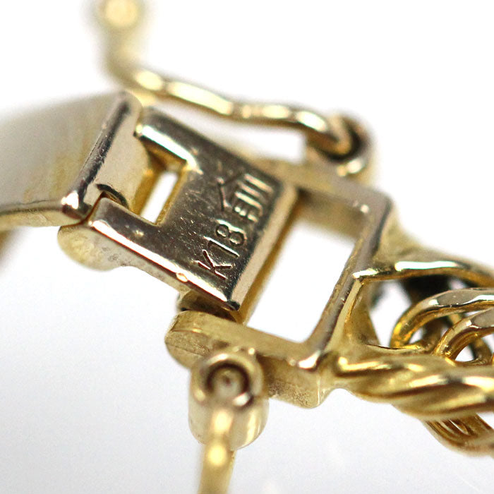 K18YG イエローゴールド 喜平2面クアトロ ブレスレット 2.4g 19cm ユニセックス【中古】