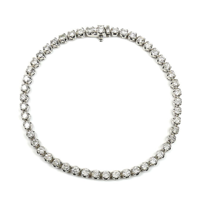Pt850プラチナ テニス ブレスレット ダイヤモンド3.00ct 13.4g 18.0cm レディース【中古】