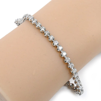 Pt850プラチナ テニス ブレスレット ダイヤモンド3.00ct 13.4g 18.0cm レディース【中古】