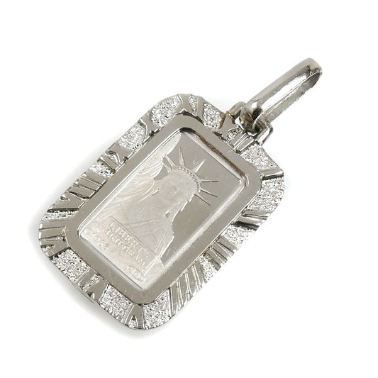 Pt999.5/900 1gインゴット ペンダントトップ 4.1g ユニセックス【中古】
