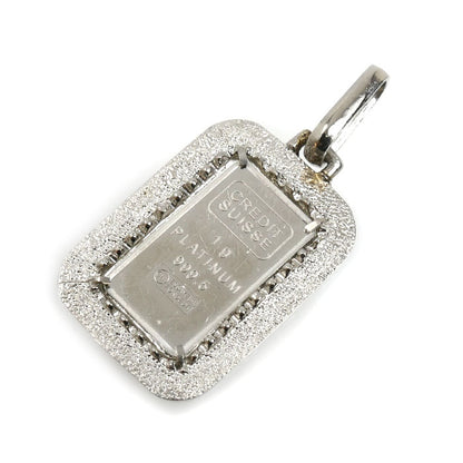 Pt999.5/900 1gインゴット ペンダントトップ 4.1g ユニセックス【中古】