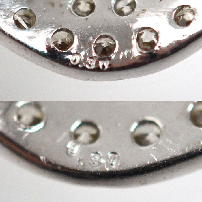 K18WG ホワイトゴールド 扇モチーフ ピアス ダイヤモンド0.30ct/0.30ct 1.2g レディース【中古】