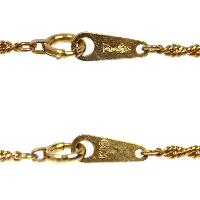 K18YG イエローゴールド ロープ ネックレス 5.7g 43cm レディース【中古】