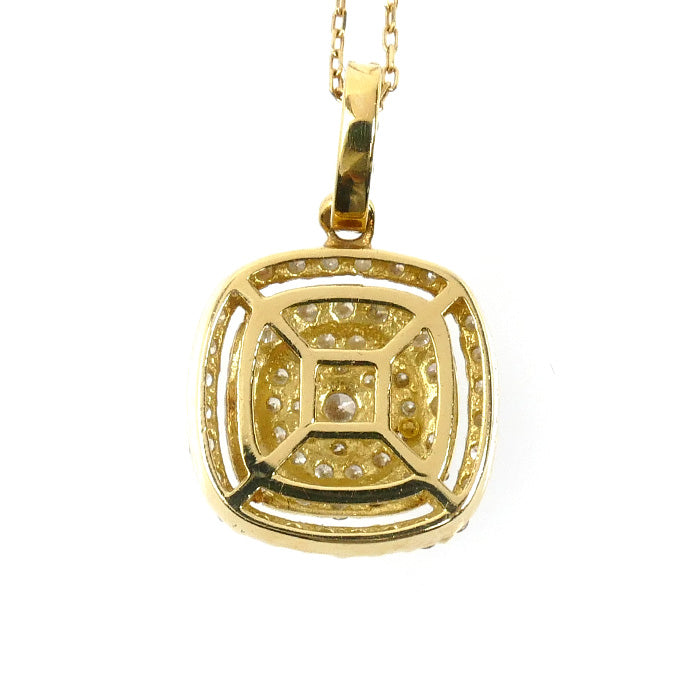 K18YG イエローゴールド ネックレス ダイヤモンド0.40ct 1.7g 40cm レディース【中古】