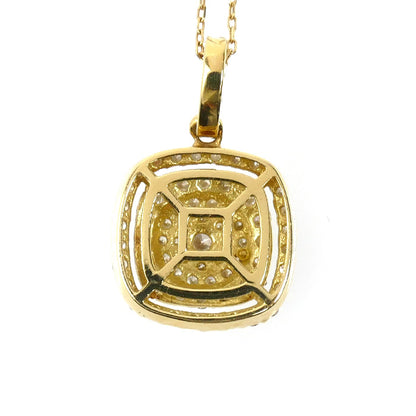 K18YG イエローゴールド ネックレス ダイヤモンド0.40ct 1.7g 40cm レディース【中古】