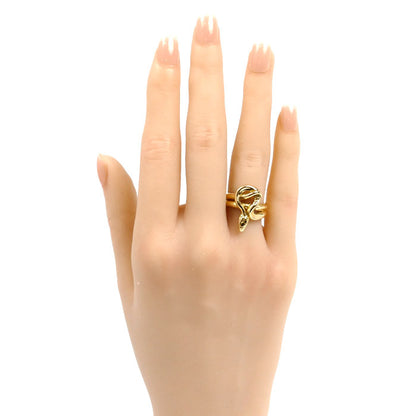 K18YG イエローゴールド ヘビ リング・指輪 9号 7.7g レディース【中古】