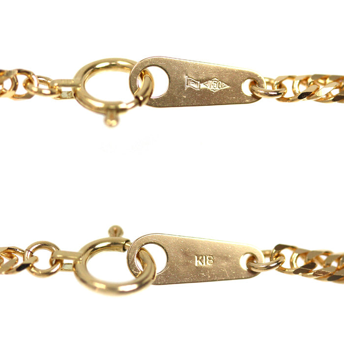 K18YG イエローゴールド ブレスレット 喜平6面Wカット 3.5g 17.5cm レディース【中古】