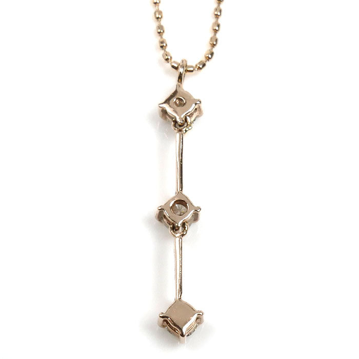 K10PG ピンクゴールド ネックレス ダイヤモンド0.20ct 1.3g 40cm レディース【中古】
