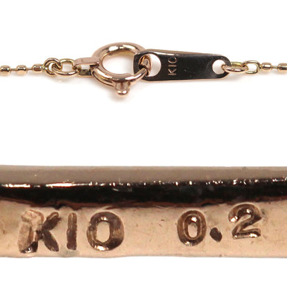 K10PG ピンクゴールド ネックレス ダイヤモンド0.20ct 1.3g 40cm レディース【中古】