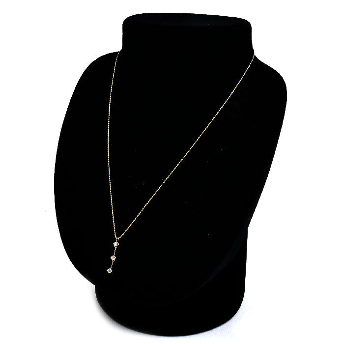 K10PG ピンクゴールド ネックレス ダイヤモンド0.20ct 1.3g 40cm レディース【中古】