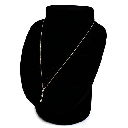 K10PG ピンクゴールド ネックレス ダイヤモンド0.20ct 1.3g 40cm レディース【中古】