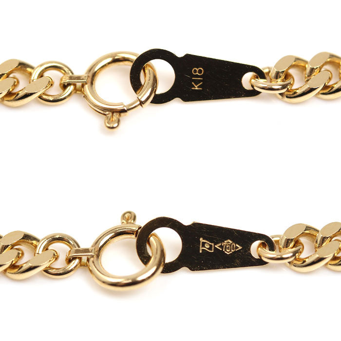 K18YG イエローゴールド ブレスレット 喜平2面カット 10.1g 18cm レディース【中古】