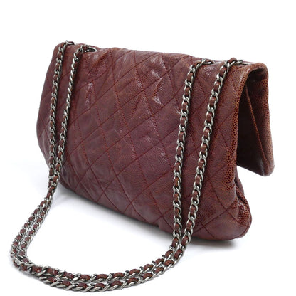 CHANEL シャネル キャビアスキン Wチェーンショルダー ショルダーバッグ ブラウン A67317 レディース【中古】