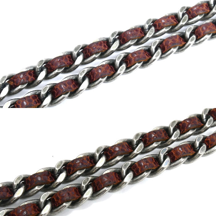 CHANEL シャネル キャビアスキン Wチェーンショルダー ショルダーバッグ ブラウン A67317 レディース【中古】