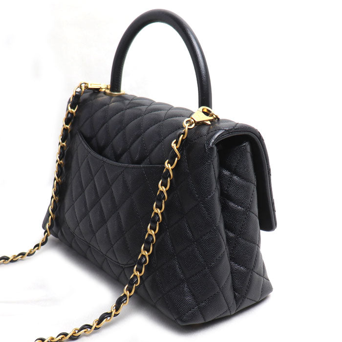 CHANEL シャネル ココハンドル 29 2Wayショルダーバッグ ブラック A92991 キャビアスキン レディース【中古】