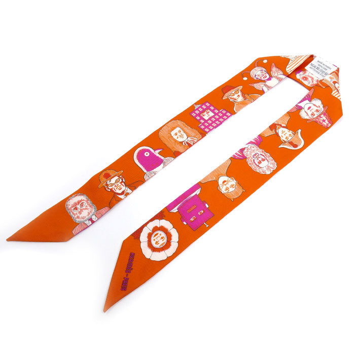 HERMES エルメス ツィリー DRESS CODE スカーフ オレンジ H063780S レディース【中古】【美品】