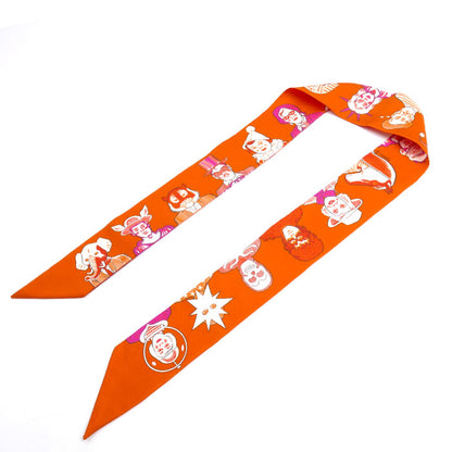 HERMES エルメス ツィリー DRESS CODE スカーフ オレンジ H063780S レディース【中古】【美品】