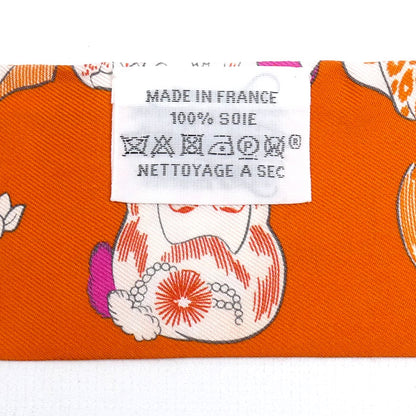 HERMES エルメス ツィリー DRESS CODE スカーフ オレンジ H063780S レディース【中古】【美品】