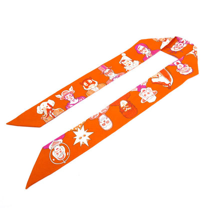 HERMES エルメス ツイリー DRESS CODE スカーフ オレンジ H063780S レディース【中古】【美品】