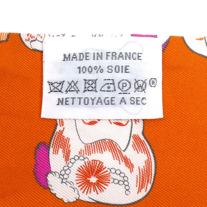 HERMES エルメス ツイリー DRESS CODE スカーフ オレンジ H063780S レディース【中古】【美品】