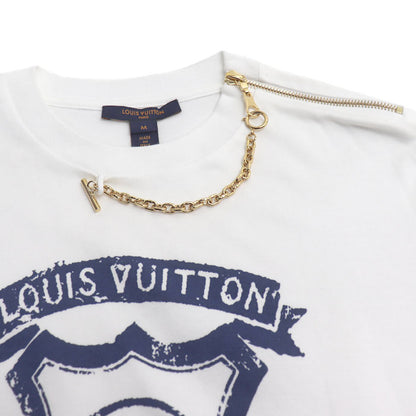 LOUIS VUITTON ルイ・ヴィトン シグネチャー ジッパーディテール Tシャツ 半袖Ｔシャツ ホワイト 1AIANZ M レディース【中古】【美品】