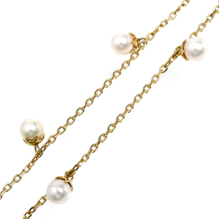 K18YG イエローゴールド パール付 ブレスレット パール約4.8mm 2.8g 18cm レディース【中古】