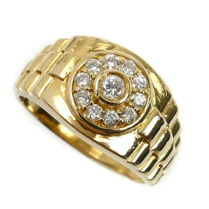 K18YG イエローゴールド リング・指輪 ダイヤモンド0.40ct 18.5号 8.1g メンズ【中古】