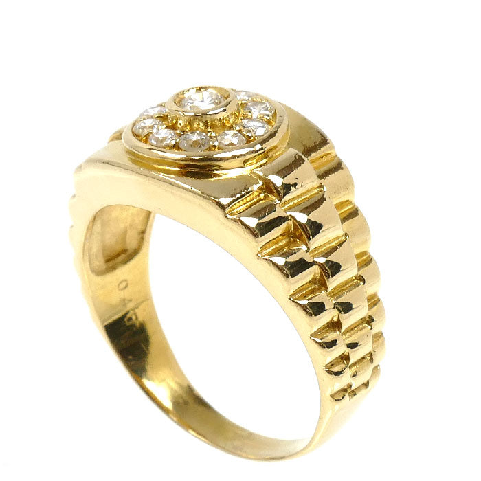 K18YG イエローゴールド リング・指輪 ダイヤモンド0.40ct 18.5号 8.1g メンズ【中古】