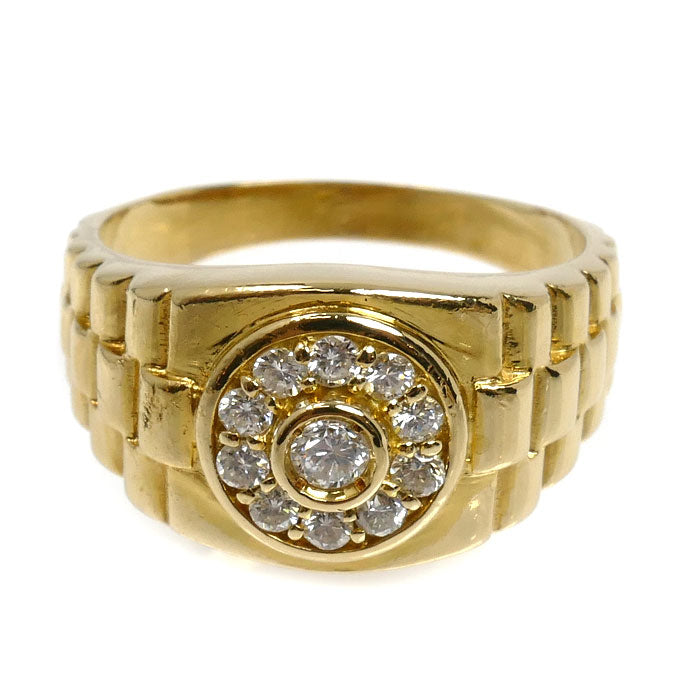 K18YG イエローゴールド リング・指輪 ダイヤモンド0.40ct 18.5号 8.1g メンズ【中古】