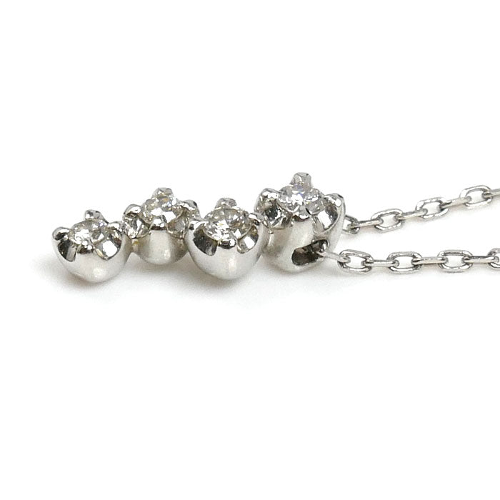 4℃ ヨンドシー Pt850プラチナ ネックレス ダイヤモンド 1.9g 40cm レディース【中古】