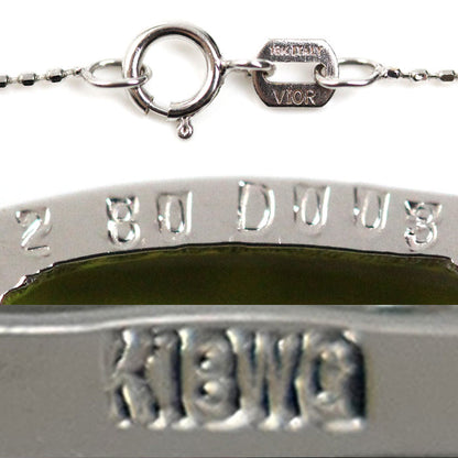 K18WG ホワイトゴールド ネックレス ペリドット2.80ct ダイヤモンド0.03ct 2.9g 40cm レディース【中古】