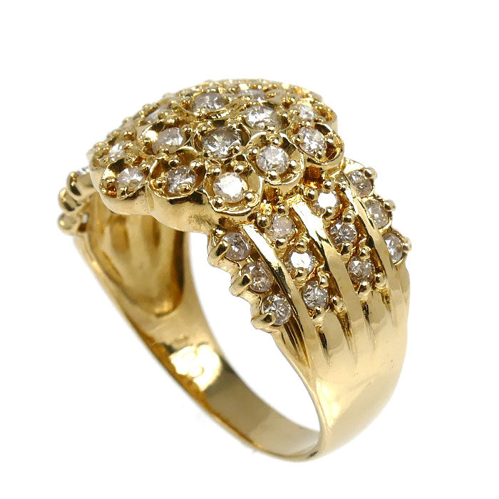 K18YG イエローゴールド リング・指輪 ダイヤモンド1.00ct 13号 4.6g レディース【中古】