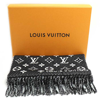 LOUIS VUITTON ルイ・ヴィトン エシャルプLV トゥジュール マフラー ブラック ホワイト M77406 PI1221 ユニセックス【中古】