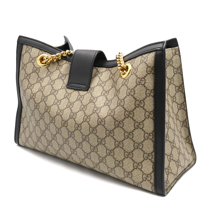 GUCCI グッチ パドロック　GG ミディアム ショルダーバッグ ベージュ ブラック 479197【中古】