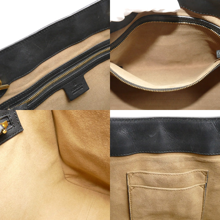 GUCCI グッチ パドロック　GG ミディアム ショルダーバッグ ベージュ ブラック 479197【中古】