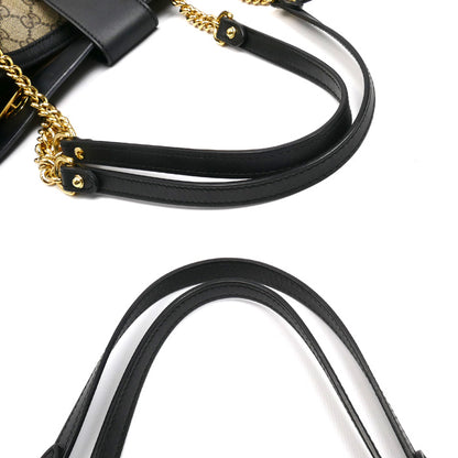 GUCCI グッチ パドロック　GG ミディアム ショルダーバッグ ベージュ ブラック 479197【中古】