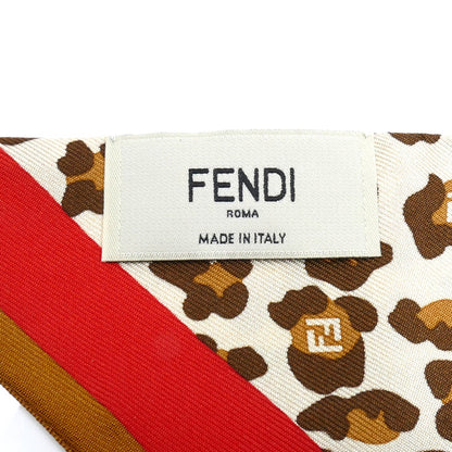 FENDI フェンディ ラッピー レオパード スカーフ マルチカラー FXT011 レディース【中古】【美品】