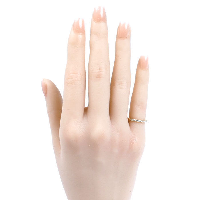 K18YG イエローゴールド リング・指輪 ダイヤモンド0.17ct 4号 1.0g ピンキー レディース【中古】