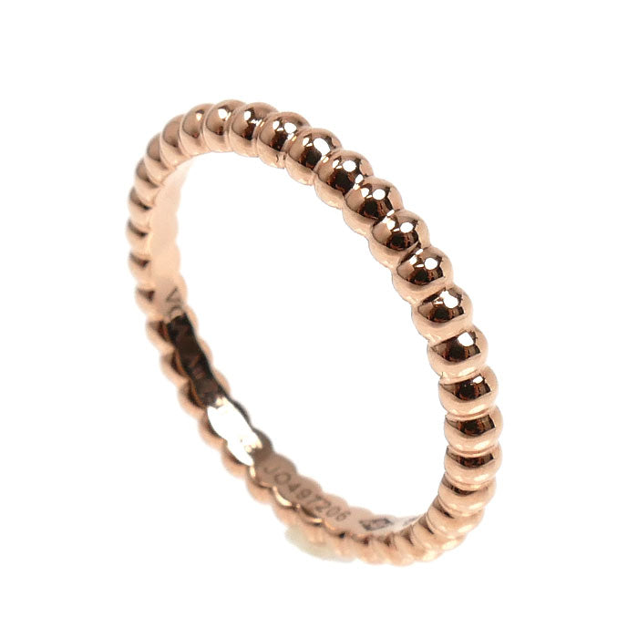 Van Cleef & Arpels ヴァンクリーフ＆アーペル K18PG ピンクゴールド ペルレ ゴールドパール リング・指輪 VCARPJMF48 8号 48 2.1g レディース【中古】【美品】