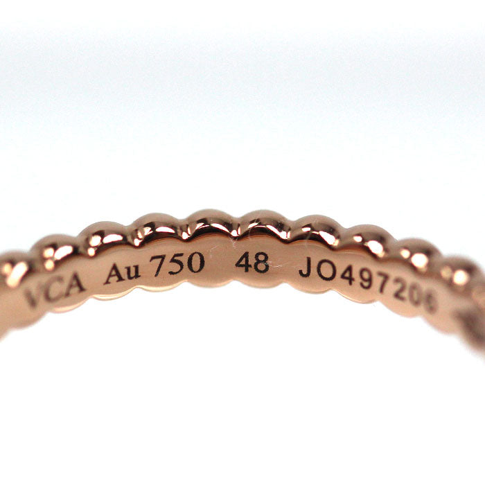 Van Cleef & Arpels ヴァンクリーフ＆アーペル K18PG ピンクゴールド ペルレ ゴールドパール リング・指輪 VCARPJMF48 8号 48 2.1g レディース【中古】【美品】