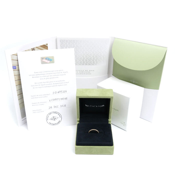 Van Cleef & Arpels ヴァンクリーフ＆アーペル K18PG ピンクゴールド ペルレ ゴールドパール リング・指輪 VCARPJMF48 8号 48 2.1g レディース【中古】【美品】