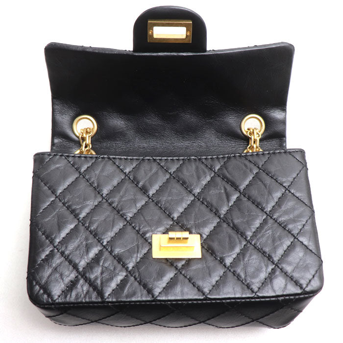 CHANEL シャネル 2.55 ミニ ハンドバッグ ショルダーバッグ ブラック AP0874 レディース【中古】