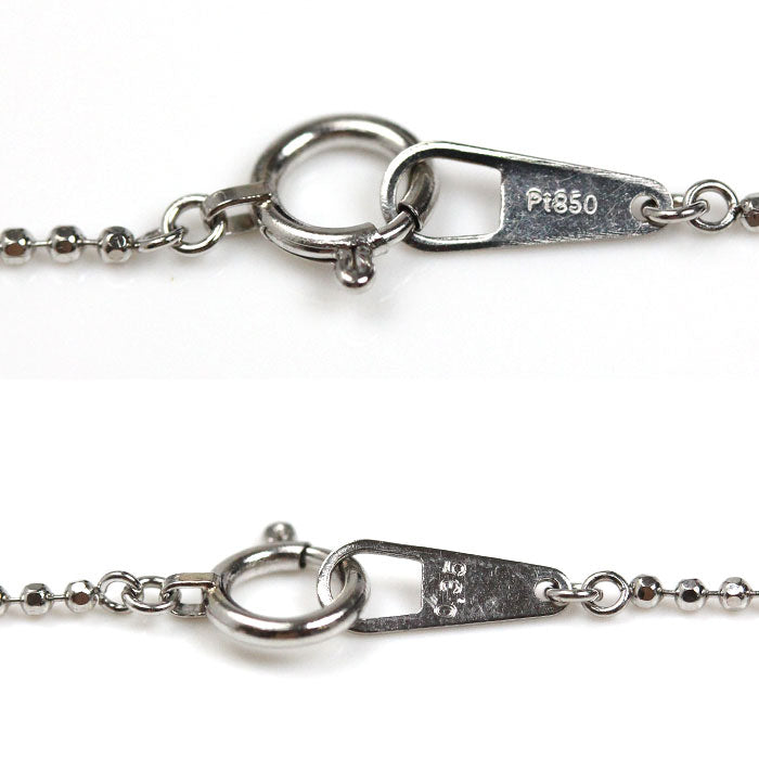 Pt850プラチナ ネックレス ダイヤモンド0.35ct 4.2g 40cm レディース【中古】