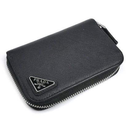 PRADA プラダ サフィアーノ トライアングル ロゴ コインケース ブラック 2MM358 QHH F0002 ユニセックス【中古】