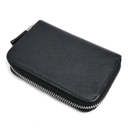 PRADA プラダ サフィアーノ トライアングル ロゴ コインケース ブラック 2MM358 QHH F0002 ユニセックス【中古】