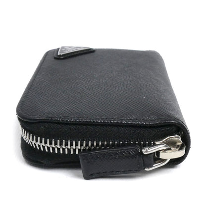 PRADA プラダ サフィアーノ トライアングル ロゴ コインケース ブラック 2MM358 QHH F0002 ユニセックス【中古】