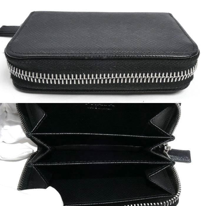 PRADA プラダ サフィアーノ トライアングル ロゴ コインケース ブラック 2MM358 QHH F0002 ユニセックス【中古】